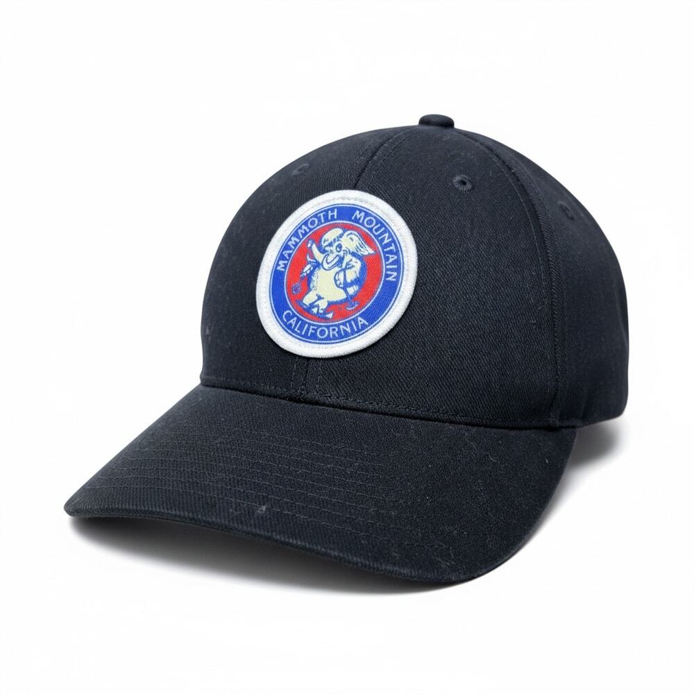 Mammoth Mountain Size Large Blue Embroidered Patch Fitted Cap Hat Snowboarding